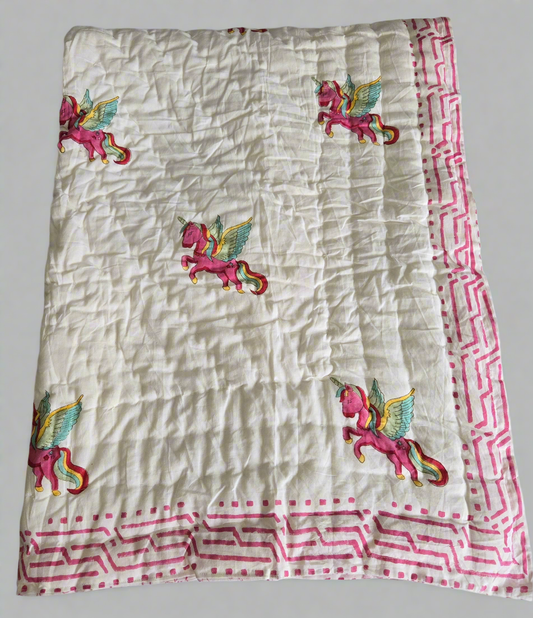 Rainbow Unicorn Reversible Quilt