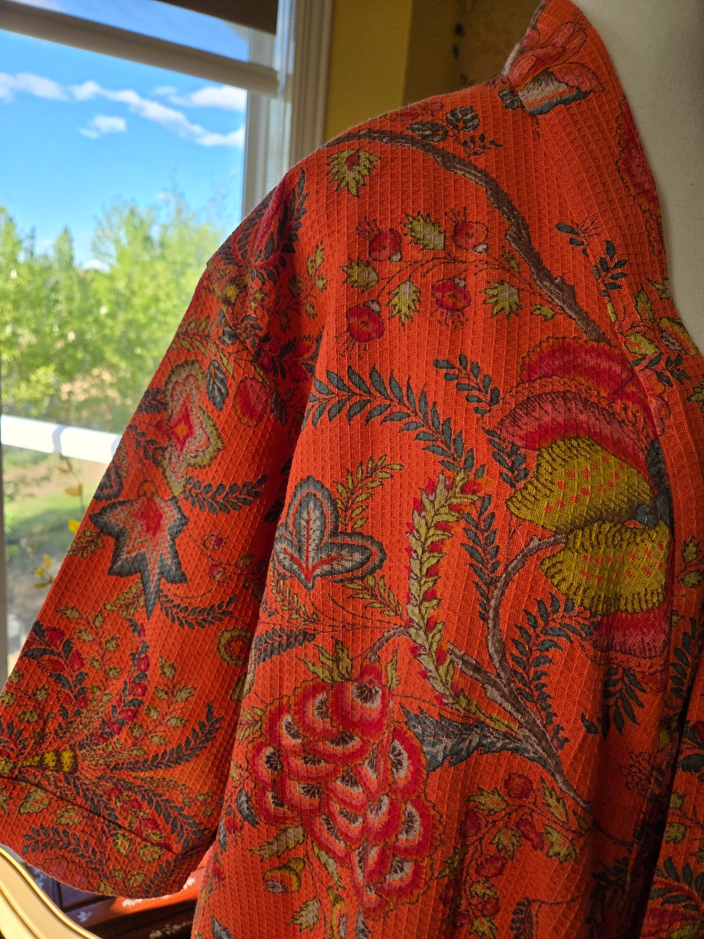 Tangerine Orchard – Cotton Waffle Robe