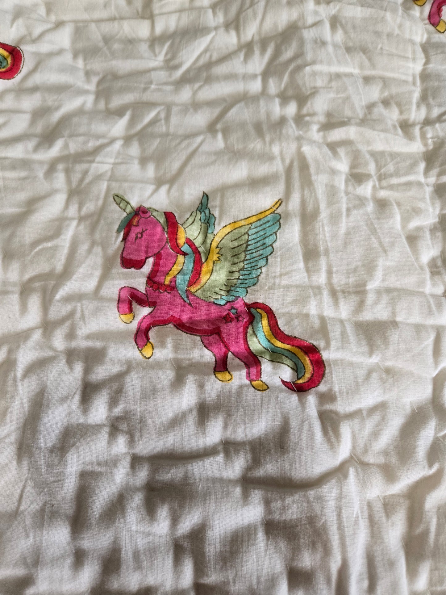 Rainbow Unicorn Reversible Quilt