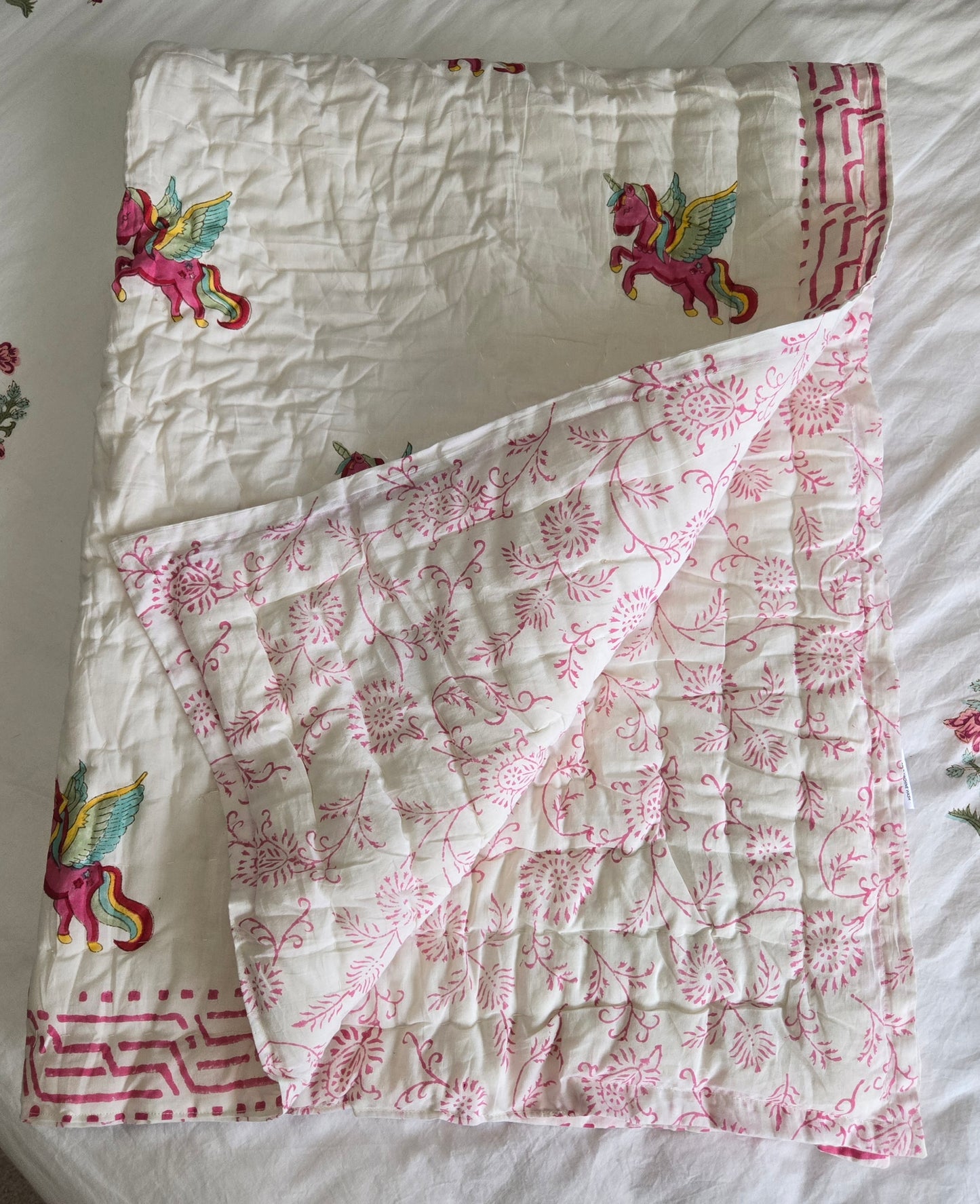 Rainbow Unicorn Reversible Quilt